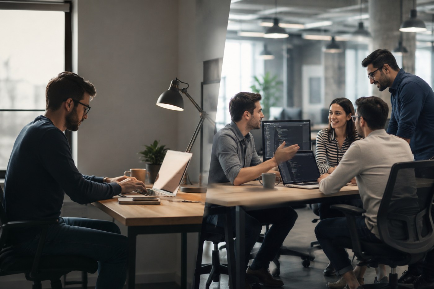 Comparison Between a Freelance Developer and a Dedicated Team Working on an IT Project